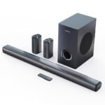 CrossBeats Blaze B1000 5.1 home theatre soundbar system with subwoofer, satellite speakers and remote control in black