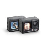 Digitek GoCAM DAC-101 5K action camera with dual touch screens and wide-angle lens in black color