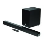 JBL Cinema SB271 2.1 channel Dolby Digital soundbar with wireless subwoofer and remote control in black