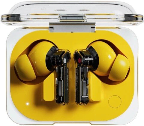 Nothing Ear (a) 2024 – Hi-Res Audio, LDAC, ChatGPT Compatible | True Wireless Earbuds (Yellow) “Nothing Ear (a) 2024 true wireless earbuds in a transparent charging case with bright yellow interior.”