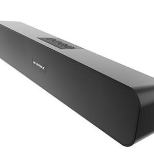 Nu Republic Soundbar 20 black Bluetooth soundbar with sleek rectangular design and top control buttons.
