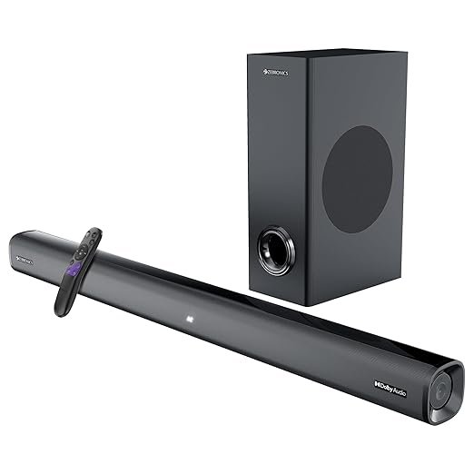 ZEBRONICS Juke BAR 6500 200W Dolby Audio Soundbar with Subwoofer ZEBRONICS Juke BAR 6500 Dolby Audio soundbar with wireless 5.25-inch subwoofer and remote control in black finish